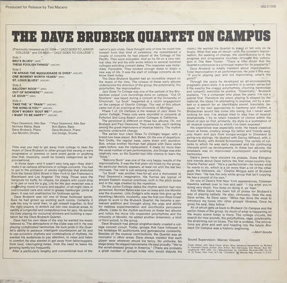 The Dave Brubeck Quartet : Brubeck On Campus (2xLP, Comp, RM, Gat)
