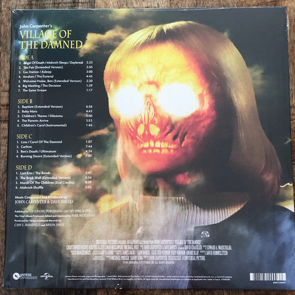 John Carpenter & Dave Davies : Village Of The Damned (Original Motion Picture Soundtrack) (2xLP, Album, RSD, Dlx, RE, Ora)