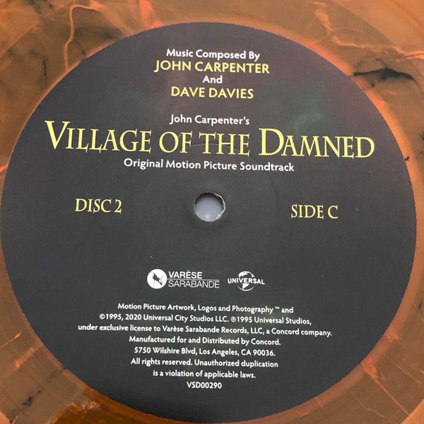 John Carpenter & Dave Davies : Village Of The Damned (Original Motion Picture Soundtrack) (2xLP, Album, RSD, Dlx, RE, Ora)