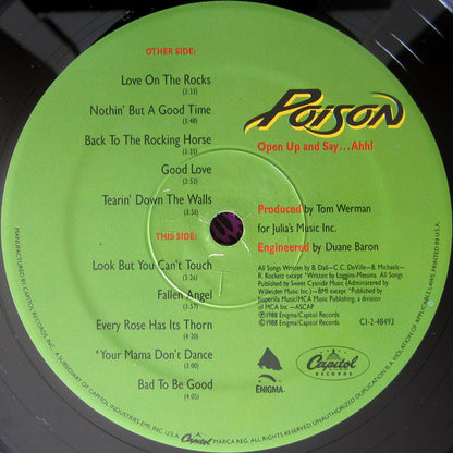 Poison (3) : Open Up And Say ...Ahh! (LP, Album, RP)