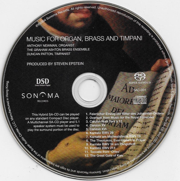 Anthony Newman, The Graham Ashton Brass Ensemble* With Duncan Patton : Music For Organ, Brass And Timpani (SACD, Hybrid, Multichannel, Album)