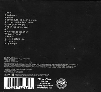 Billie Eilish : When We All Fall Asleep, Where Do We Go? (CD, Album, Dig)