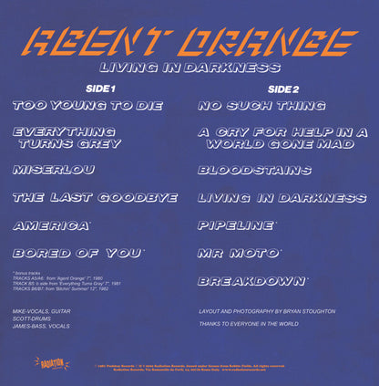 Agent Orange (7) : Living In Darkness (LP, Album, RE)