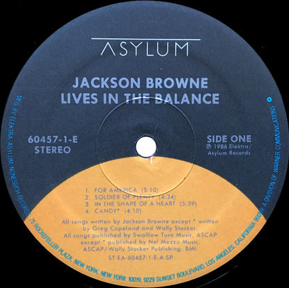 Jackson Browne : Lives In The Balance (LP, Album, SP )