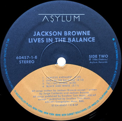 Jackson Browne : Lives In The Balance (LP, Album, SP )