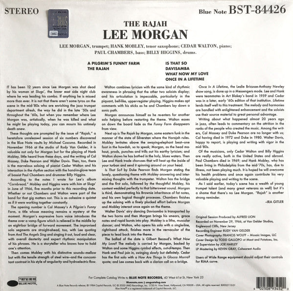 Lee Morgan : The Rajah (LP, Album, RE, 180)