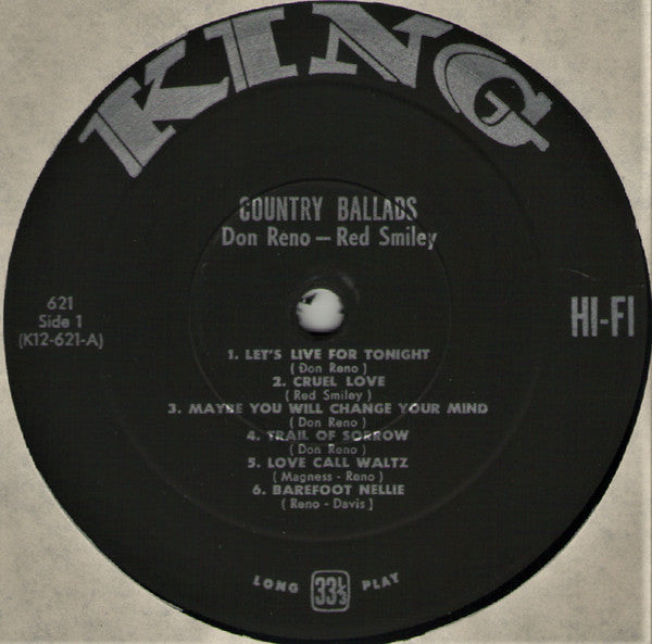 Don Reno And Red Smiley* : Good Old Country Ballads (LP, Album, Mono)