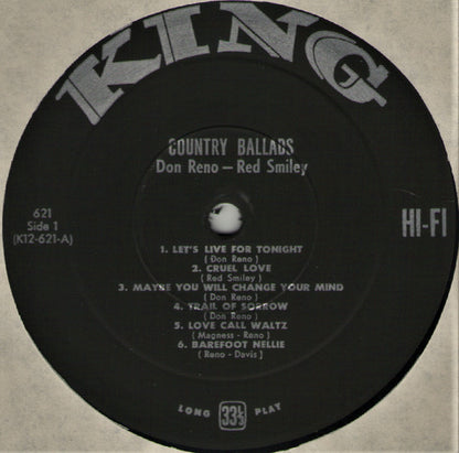 Don Reno And Red Smiley* : Good Old Country Ballads (LP, Album, Mono)