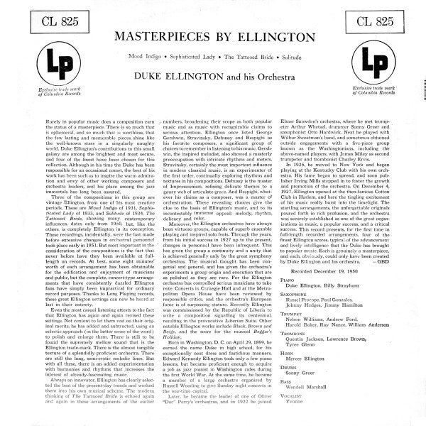 Duke Ellington And His Orchestra : Masterpieces By Ellington In Uncut Concert Arrangements (LP, Album, Mono, RE, Hol)