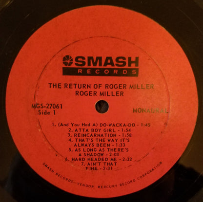 Roger Miller : The Return Of Roger Miller (LP, Album, Mono, Ric)