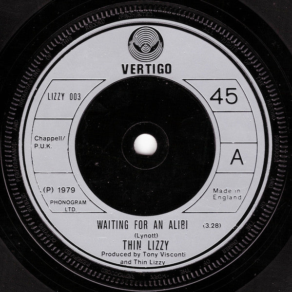 Thin Lizzy : Waiting For An Alibi (7", Single, Non)
