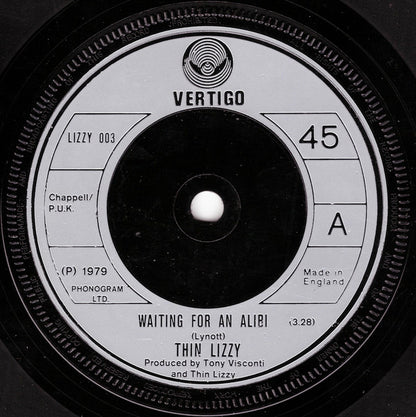 Thin Lizzy : Waiting For An Alibi (7", Single, Non)