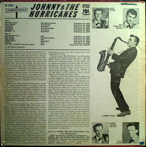Johnny & The Hurricanes* : Stormsville (LP, Album, Mono)