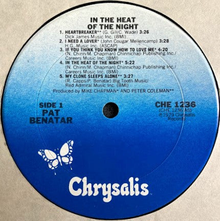 Pat Benatar : In The Heat Of The Night (LP, Album, Pit)