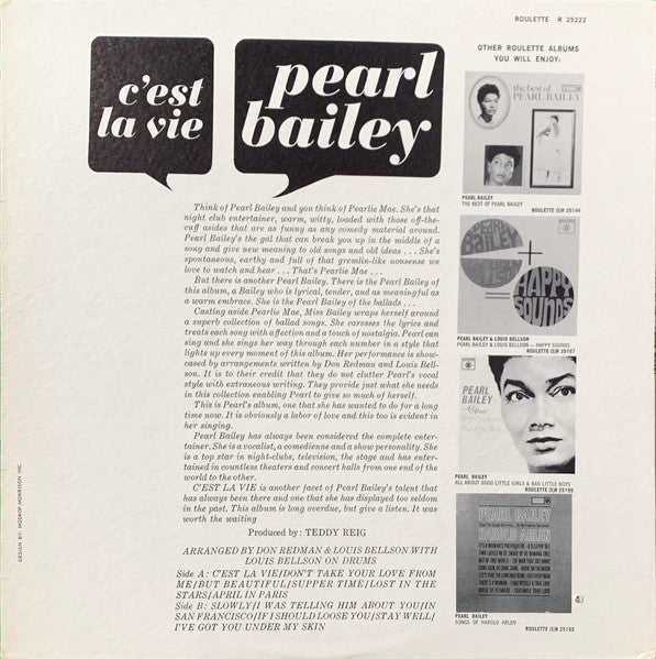Pearl Bailey : C'Est La Vie (LP, Album)
