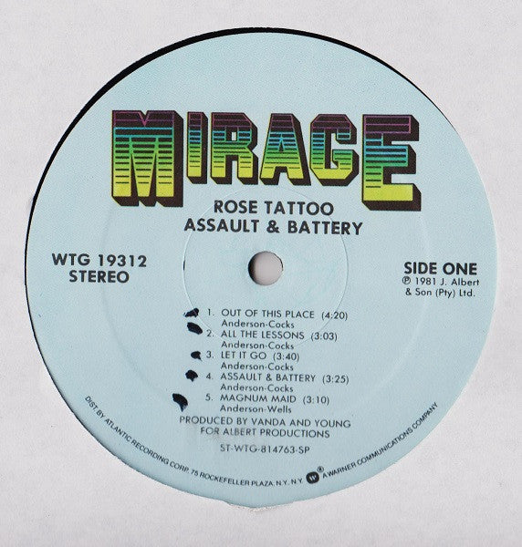 Rose Tattoo : Assault & Battery (LP, Album, Spe)