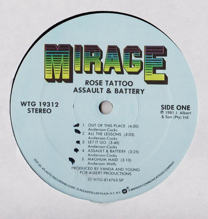 Rose Tattoo : Assault & Battery (LP, Album, Spe)