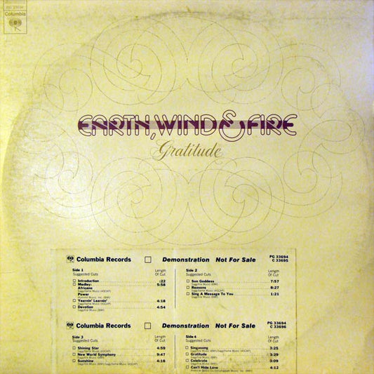 Earth, Wind & Fire : Gratitude (2xLP, Album, Promo)