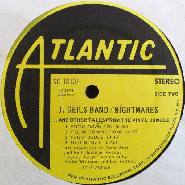 J. Geils Band* : Nightmares ...And Other Tales From The Vinyl Jungle (LP, Album, Pre)