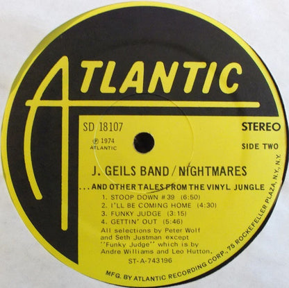 J. Geils Band* : Nightmares ...And Other Tales From The Vinyl Jungle (LP, Album, Pre)