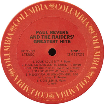 Paul Revere & The Raiders : Greatest Hits (LP, Comp, RE, Car)