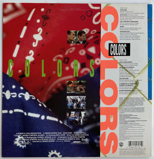 Various : Colors (Original Motion Picture Soundtrack) (LP, Album, Comp, All)