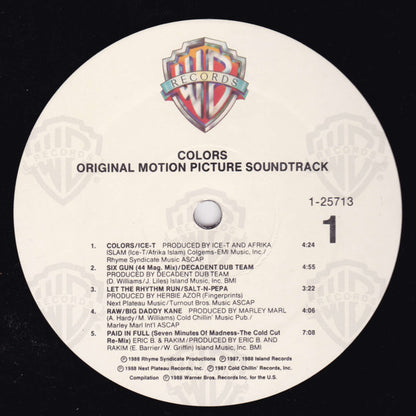 Various : Colors (Original Motion Picture Soundtrack) (LP, Album, Comp, All)