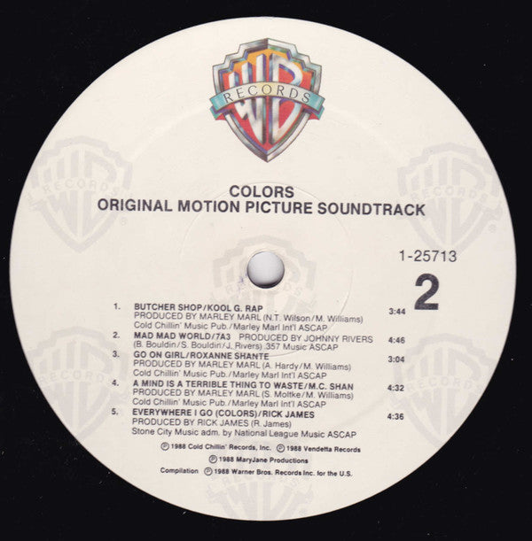 Various : Colors (Original Motion Picture Soundtrack) (LP, Album, Comp, All)