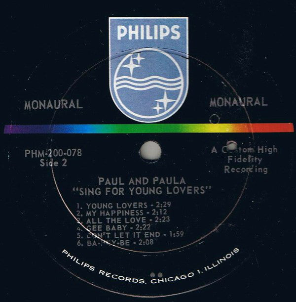 Paul & Paula : Sing For Young Lovers (LP, Album, Mono)