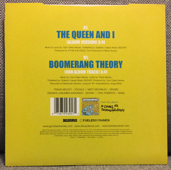 Gym Class Heroes : The Queen And I (7", Single)