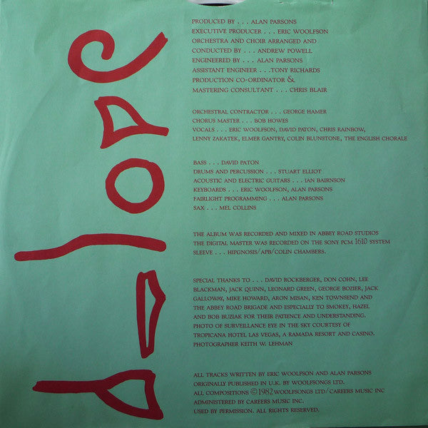 The Alan Parsons Project : Eye In The Sky (LP, Album, Club)