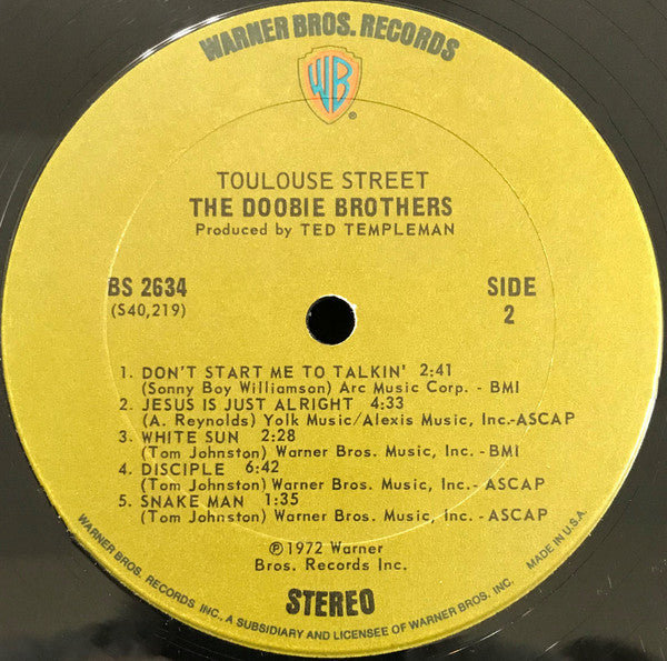 The Doobie Brothers : Toulouse Street (LP, Album, Pit)