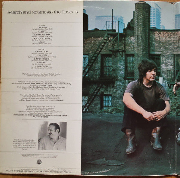 The Rascals : Search And Nearness (LP, Album, PR)