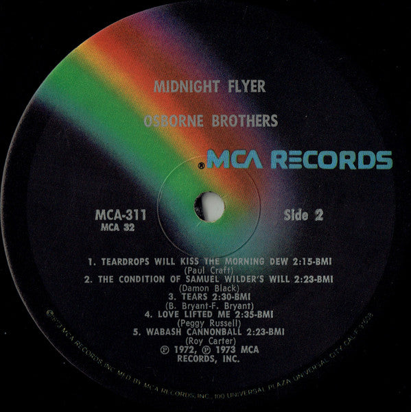 Osborne Brothers* : Midnight Flyer (LP, Album, Glo)