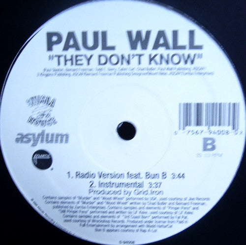 Paul Wall : They Don't Know (12")