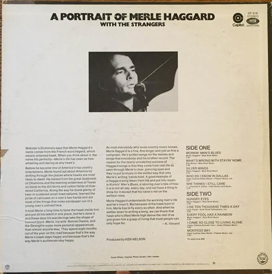 Merle Haggard With The Strangers (5) : A Portrait Of Merle Haggard (LP, Album, Jac)