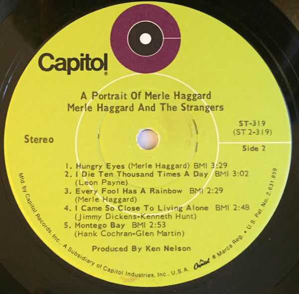 Merle Haggard With The Strangers (5) : A Portrait Of Merle Haggard (LP, Album, Jac)