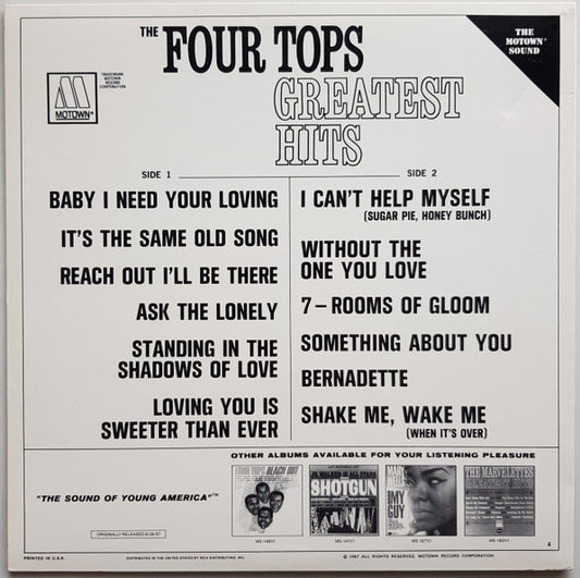 The Four Tops* : Greatest Hits (LP, Comp, RE)