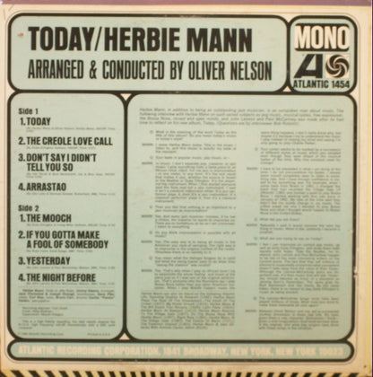 Herbie Mann : Today! (LP, Album, Mono)