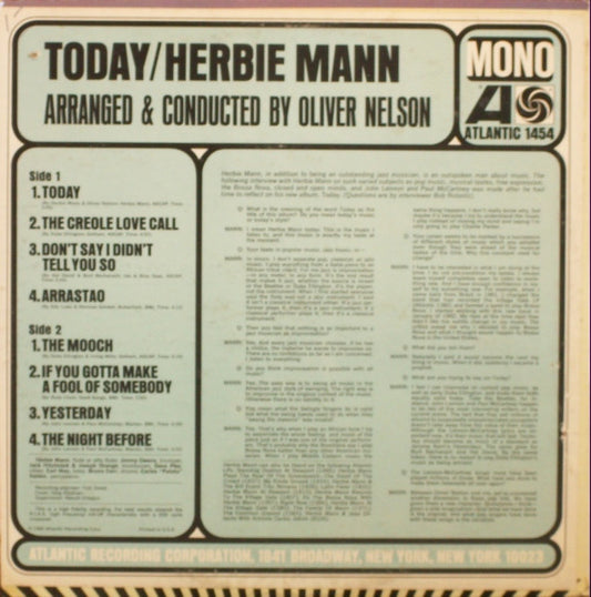 Herbie Mann : Today! (LP, Album, Mono)