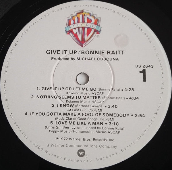 Bonnie Raitt : Give It Up (LP, Album, RE, Win)