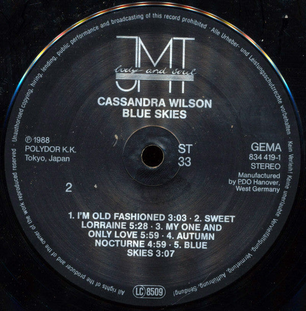 Cassandra Wilson : Blue Skies (LP, Album)
