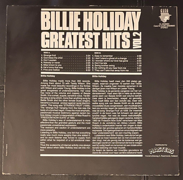 Billie Holiday : Greatest Hits Vol.2 (LP, Comp)