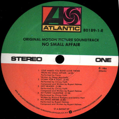 Various : No Small Affair (Original Motion Picture Soundtrack) (LP, Album, SP )