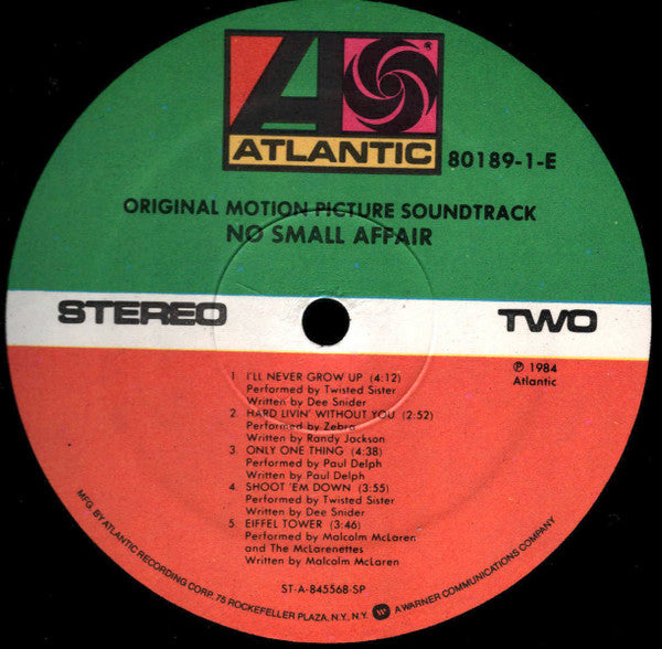 Various : No Small Affair (Original Motion Picture Soundtrack) (LP, Album, SP )