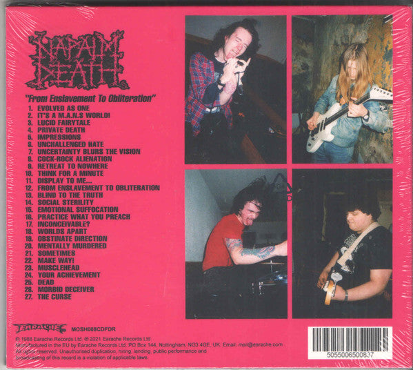 Napalm Death : From Enslavement To Obliteration (CD, Album, RE, RM, FDR)