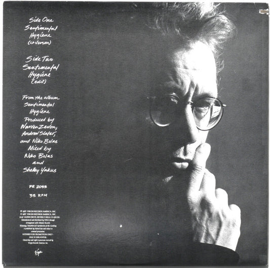 Warren Zevon : Sentimental Hygiene (12", Promo)