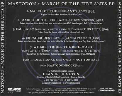 Mastodon : March Of The Fire Ants EP (CD, EP, Promo)