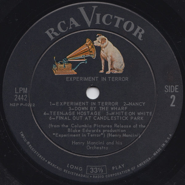 Henry Mancini : Experiment In Terror (Music From The Motion Picture) (LP, Album, Mono, Ind)