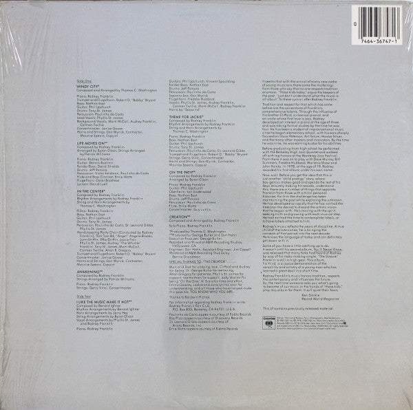 Rodney Franklin : Rodney Franklin (LP, Album, Pit)